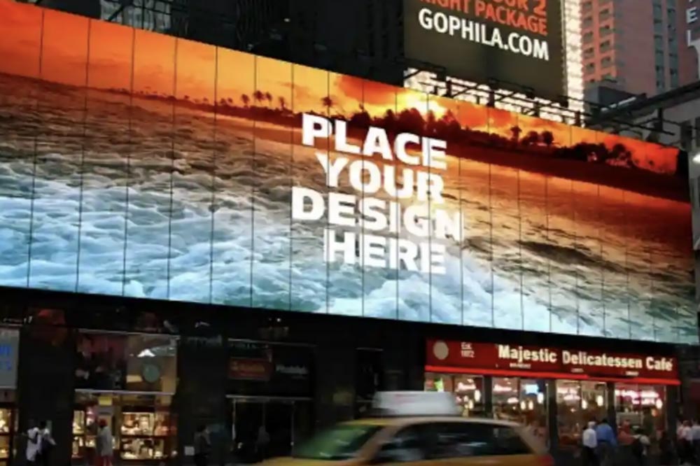 Ledig reklamplats med texten Place your design here